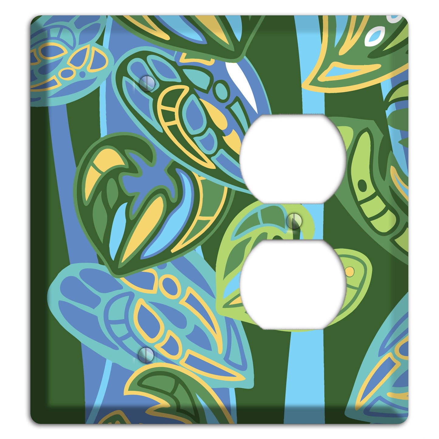 Pacific Blue and Green Blank / Duplex Wallplate