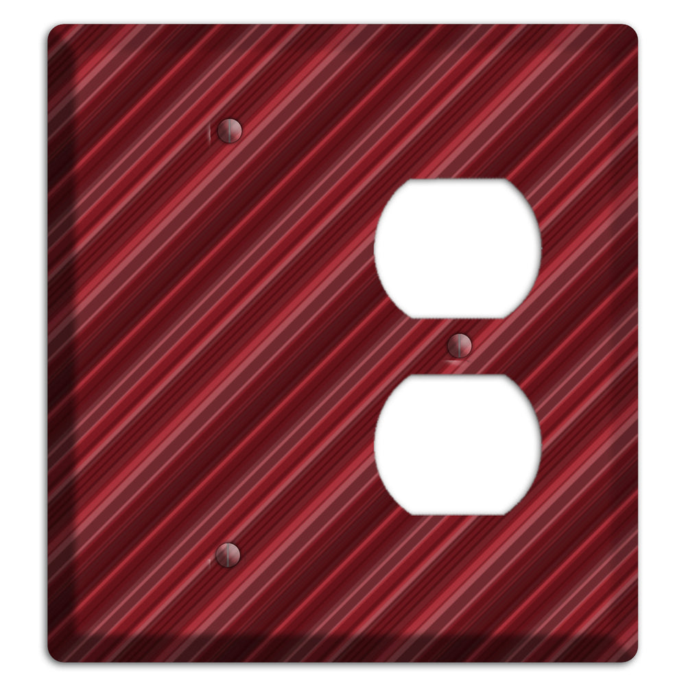 Burgundy Multi Angled Stripes Blank / Duplex Wallplate