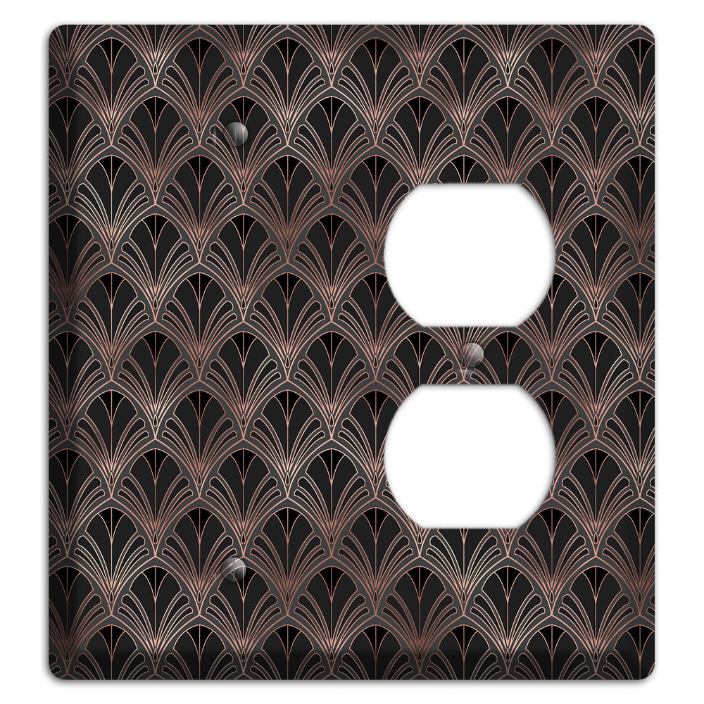 Black and Rose Deco Blank / Duplex Wallplate