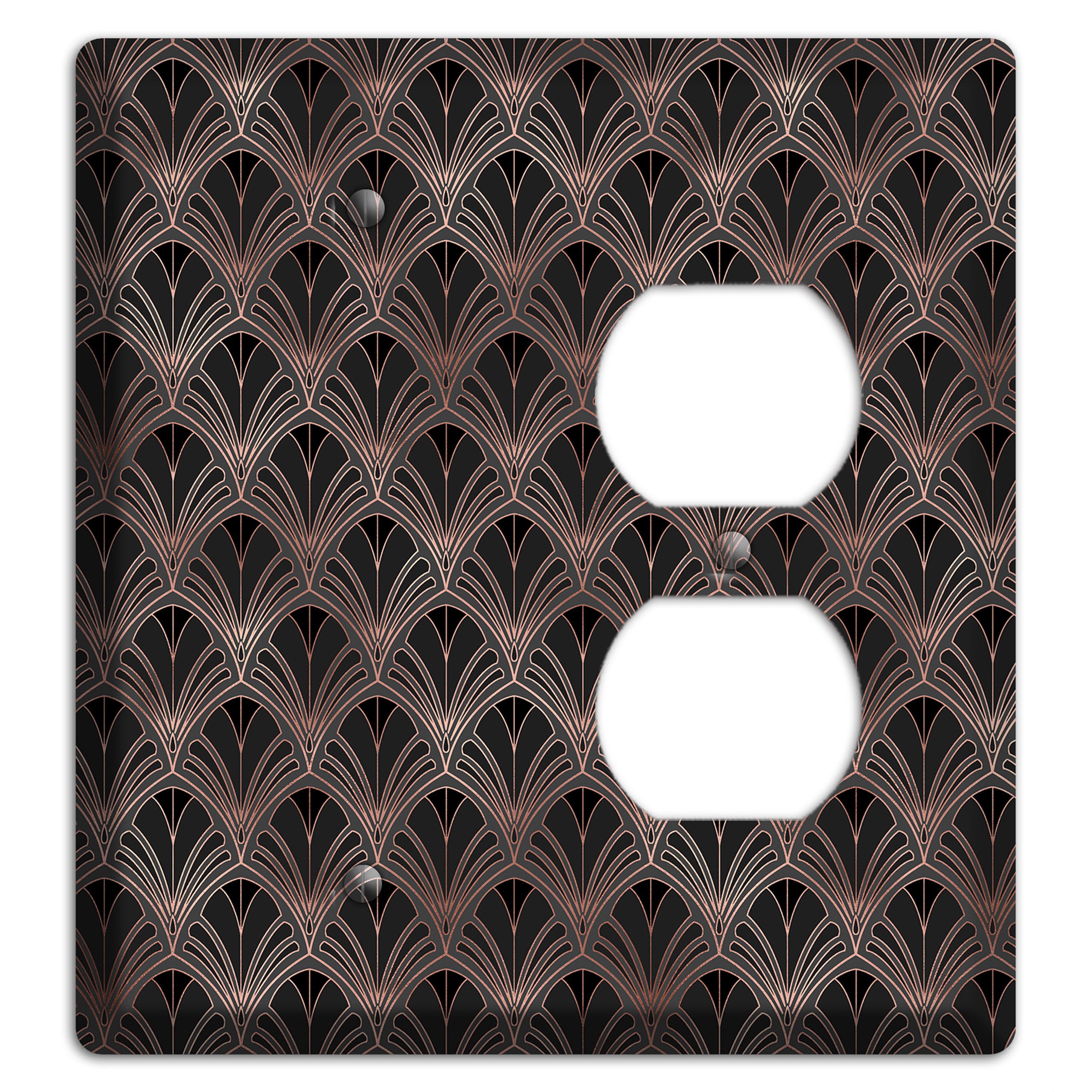 Black and Rose Deco Blank / Duplex Wallplate