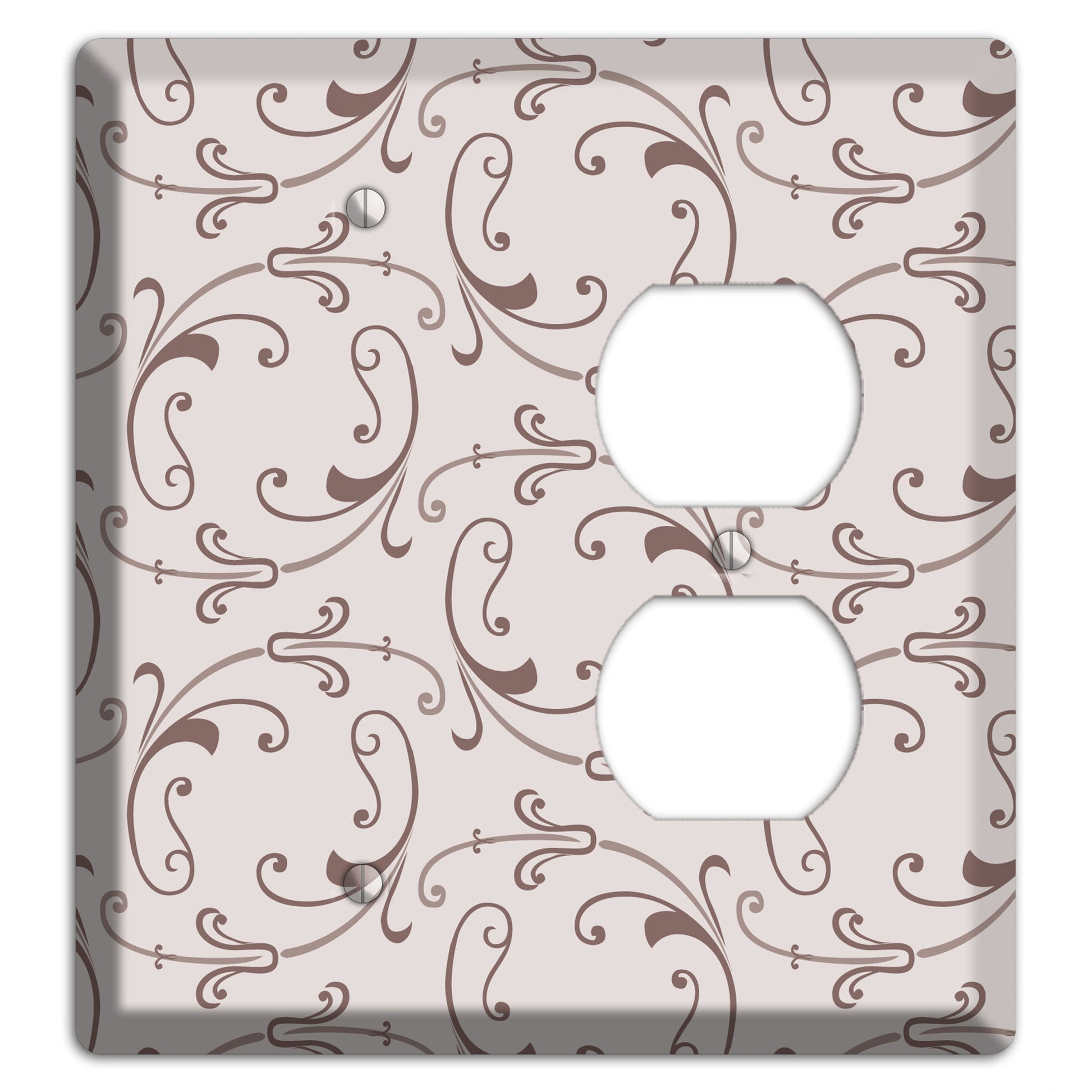 Mauve Victorian Sprig Blank / Duplex Wallplate