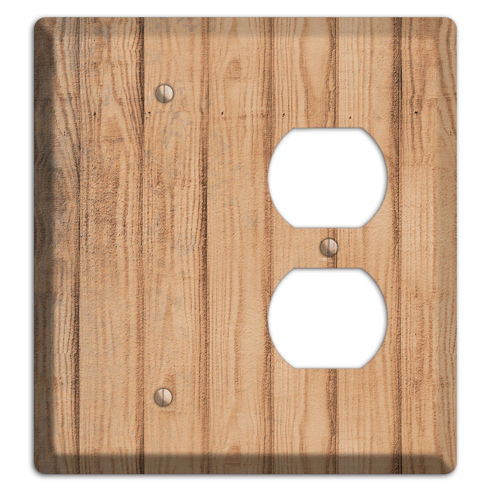 Tan Weathered Wood Blank / Duplex Wallplate