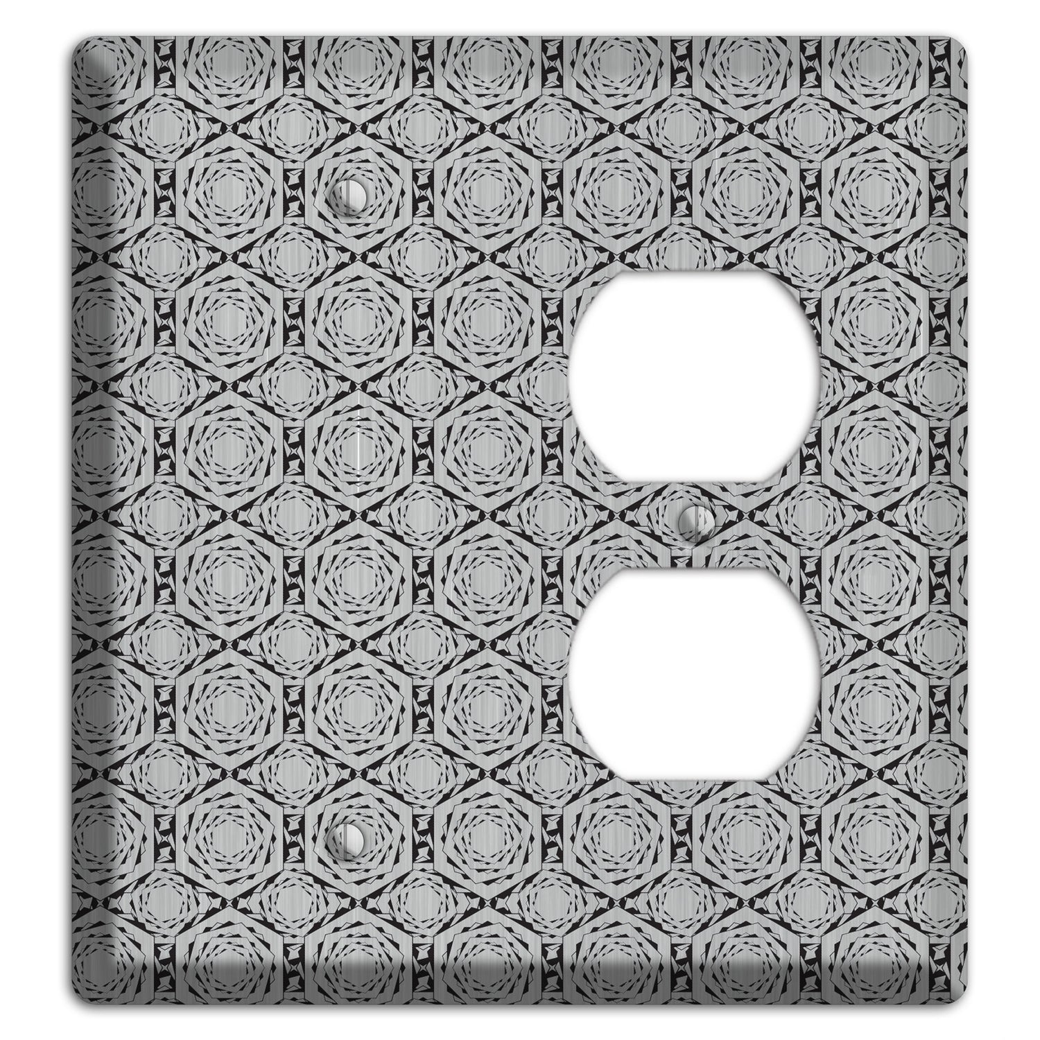 Overly Hexagon Rotation  Stainless Blank / Duplex Wallplate