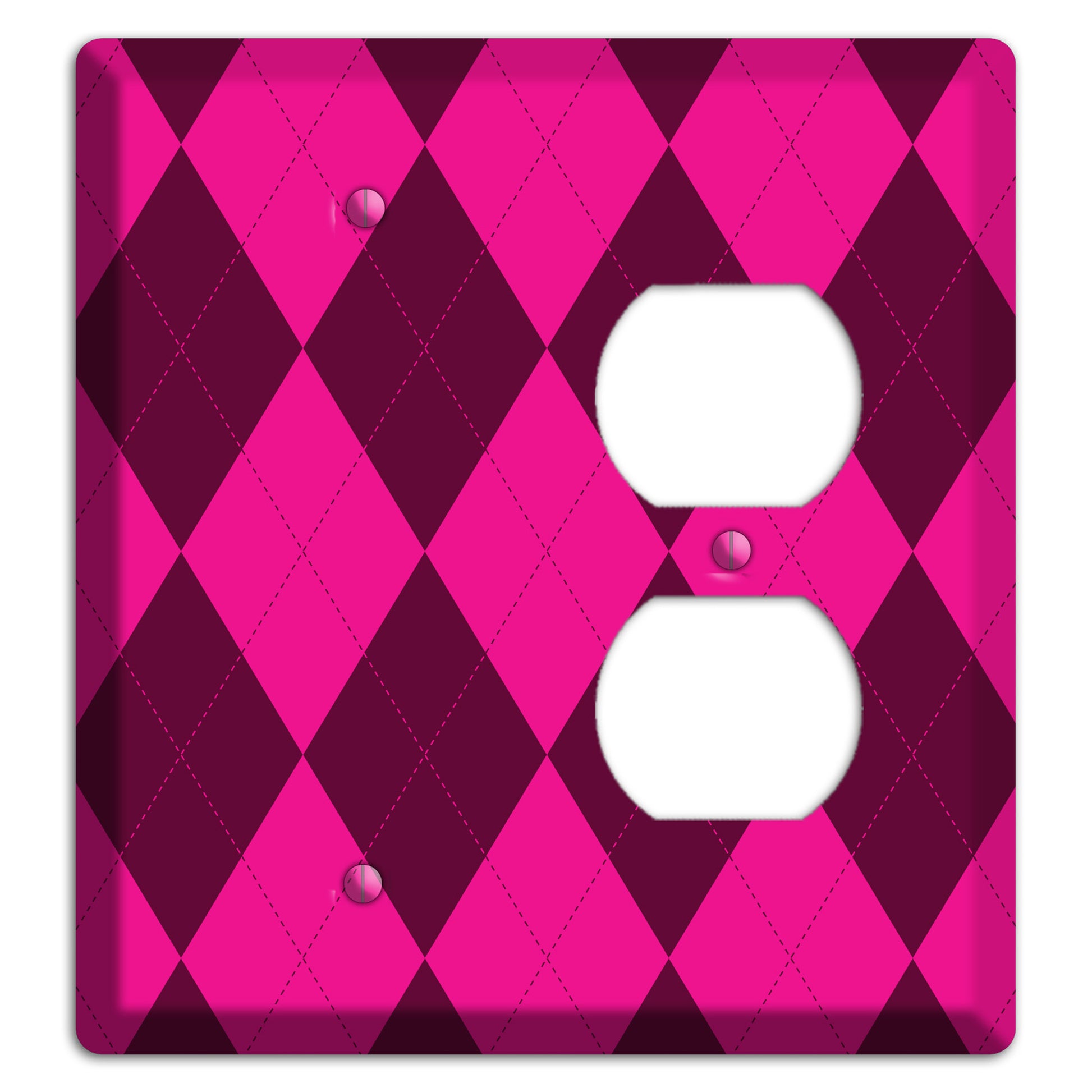 Fuschia Argyle Blank / Duplex Wallplate
