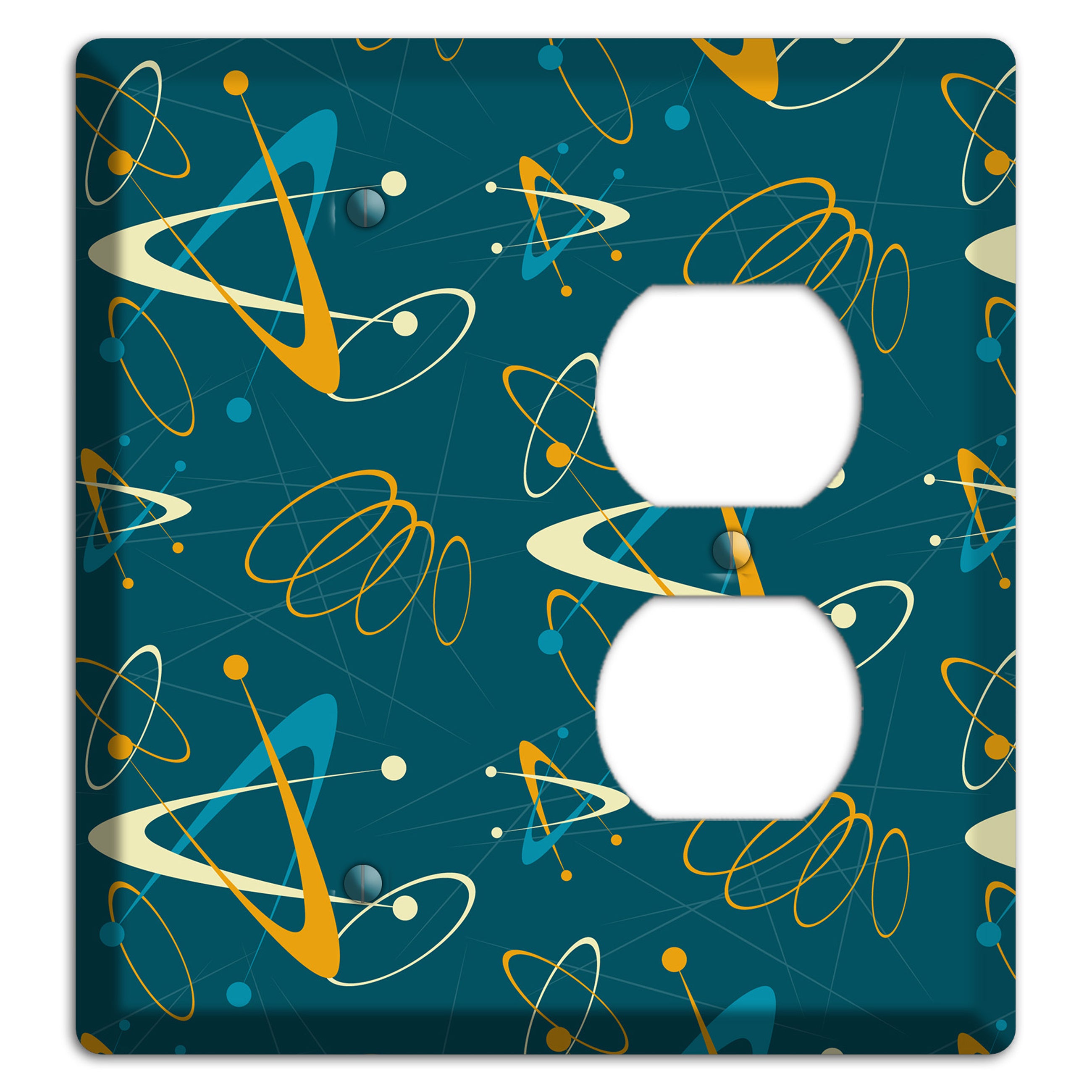 Mustard and Blue Atomic Blank / Duplex Wallplate