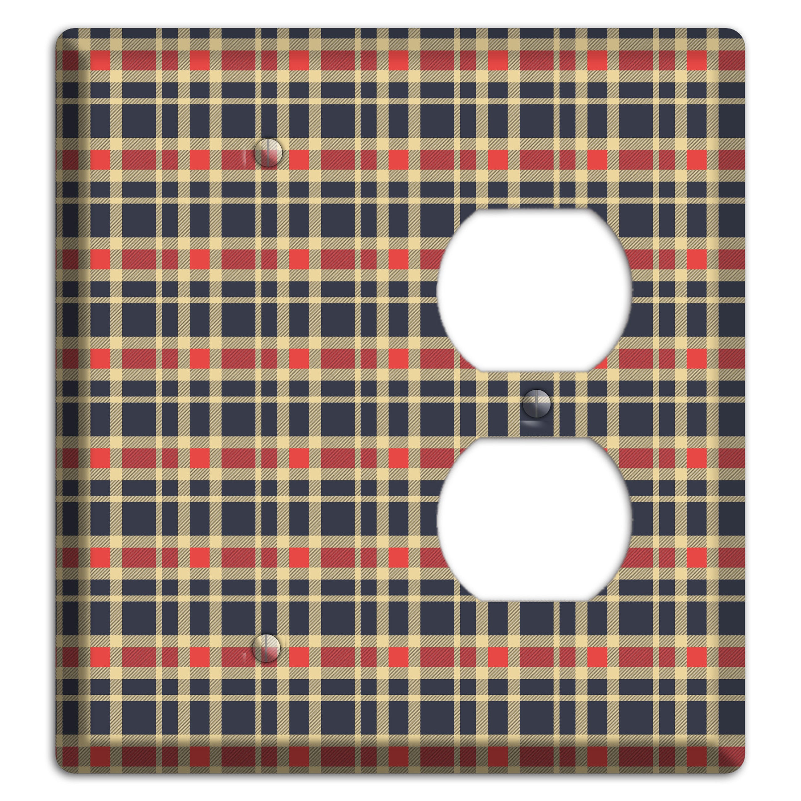 Maroon and Black Plaid 2 Blank / Duplex Wallplate
