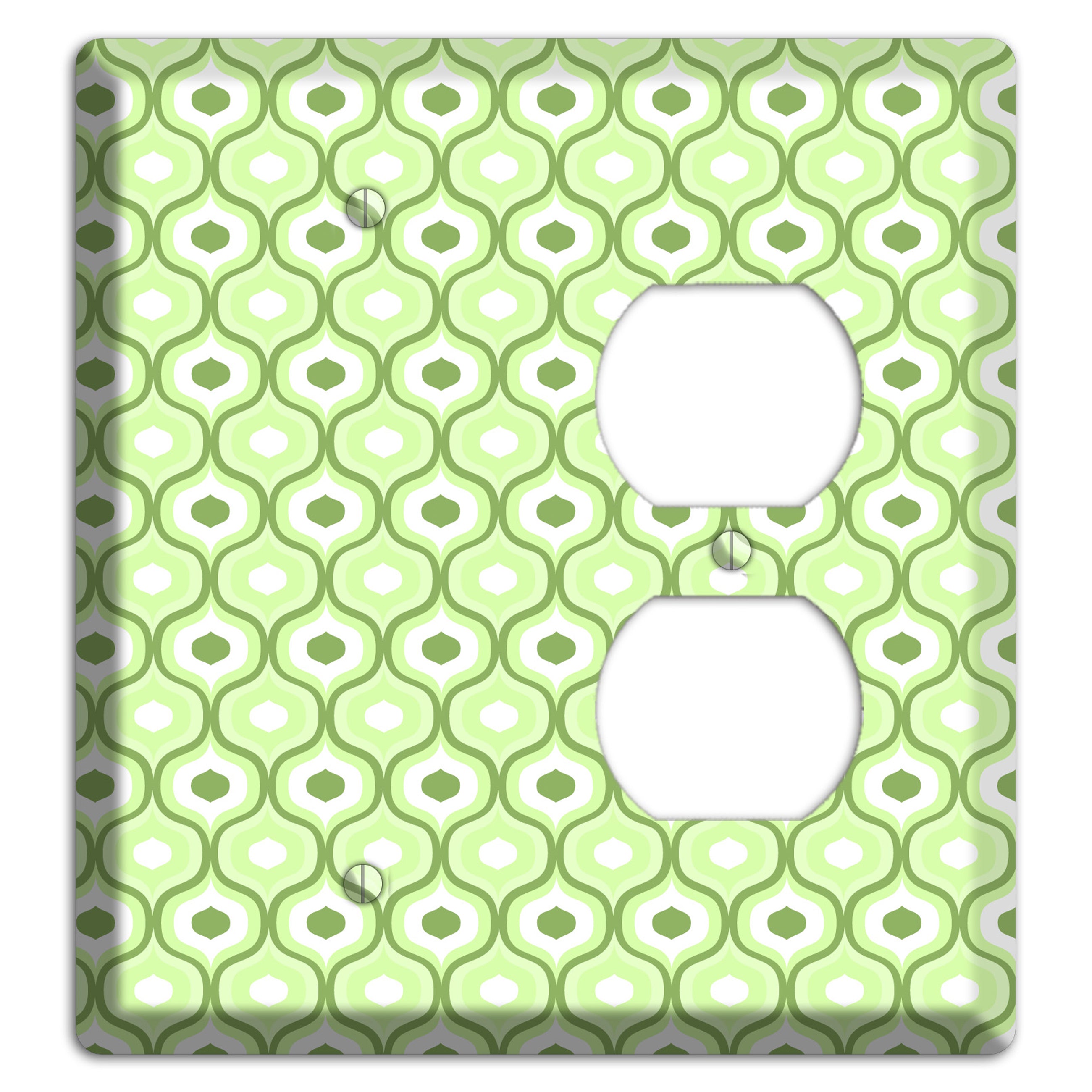 Multi Green Double Scallop 2 Blank / Duplex Wallplate