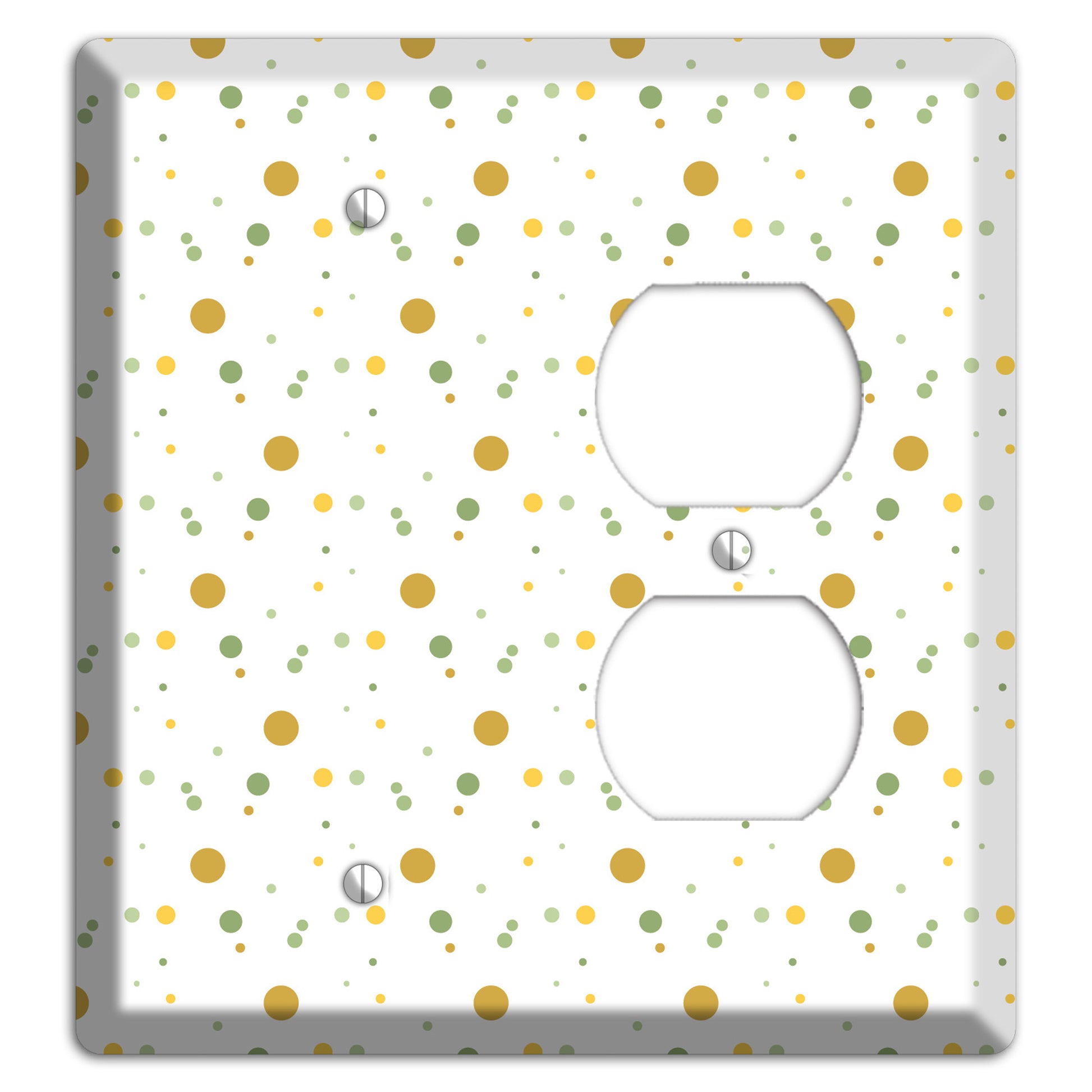 White with Multi Olive Tiny Dots Blank / Duplex Wallplate