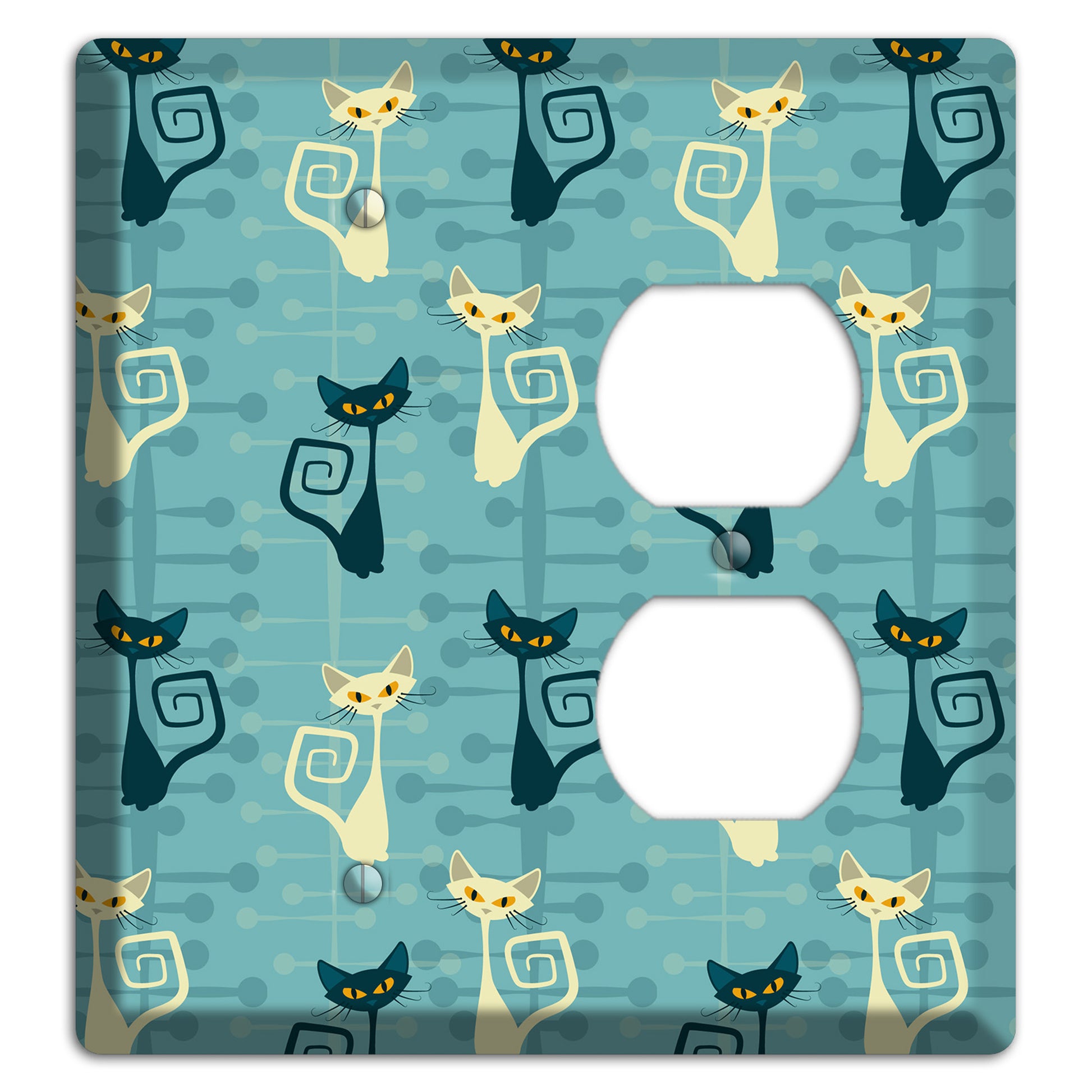 Black and Yellow Kitties Blank / Duplex Wallplate