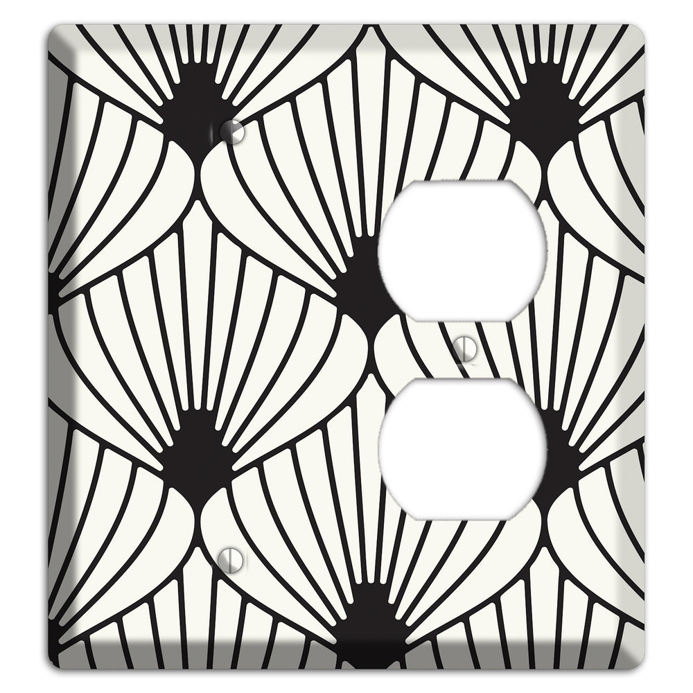Black Deco Fans Blank / Duplex Wallplate