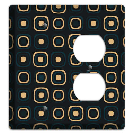 Black and Yellow Rounded Squares Blank / Duplex Wallplate