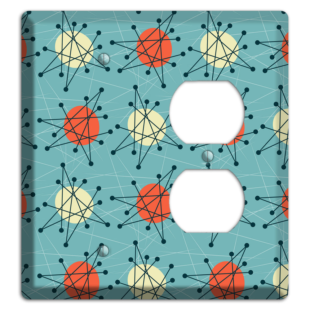 Orange And Yellow Atomic Burst Blank / Duplex Wallplate