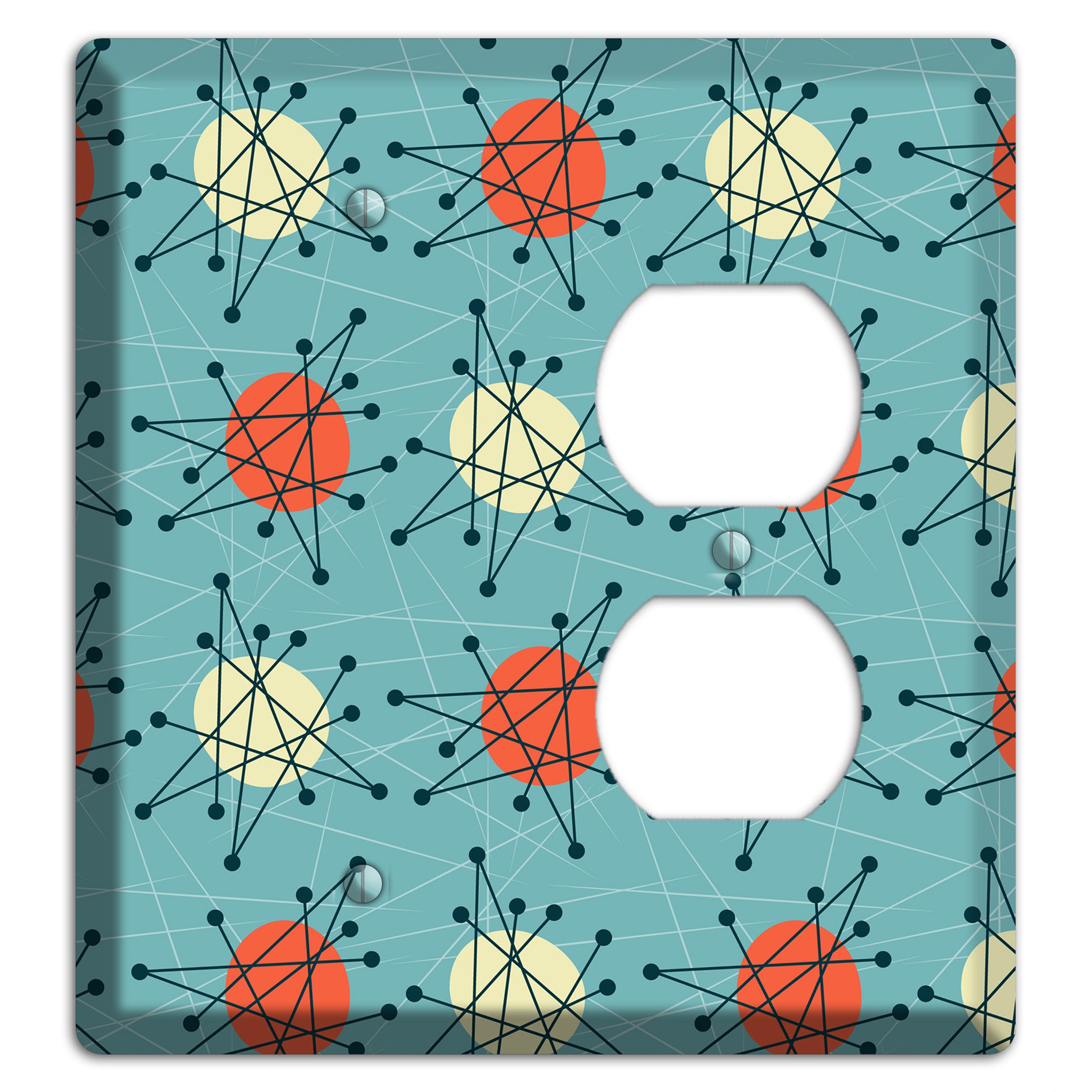 Orange And Yellow Atomic Burst Blank / Duplex Wallplate