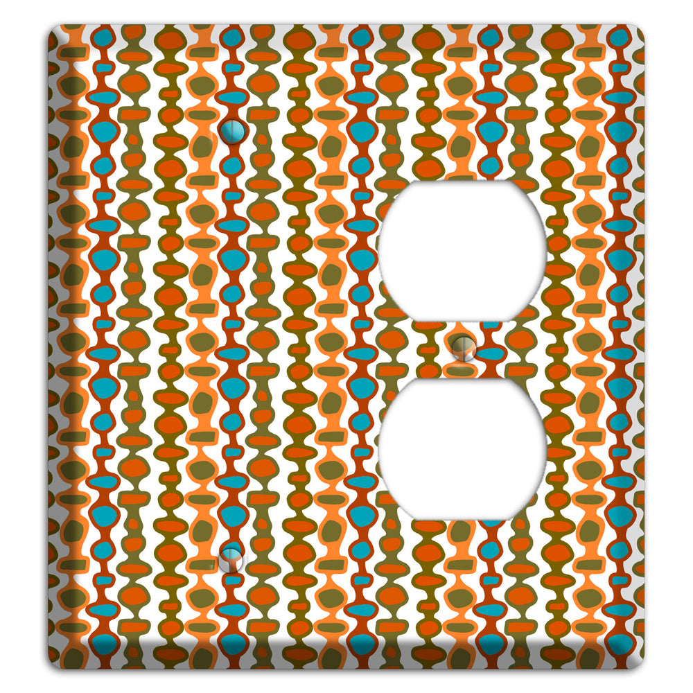 Multi Umber and Dusty Blue Bead and Reel Blank / Duplex Wallplate