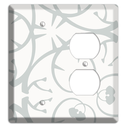 White with Grey Abstract Swirl Blank / Duplex Wallplate