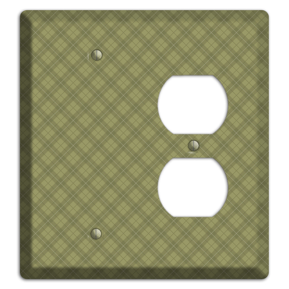 Green Plaid Blank / Duplex Wallplate