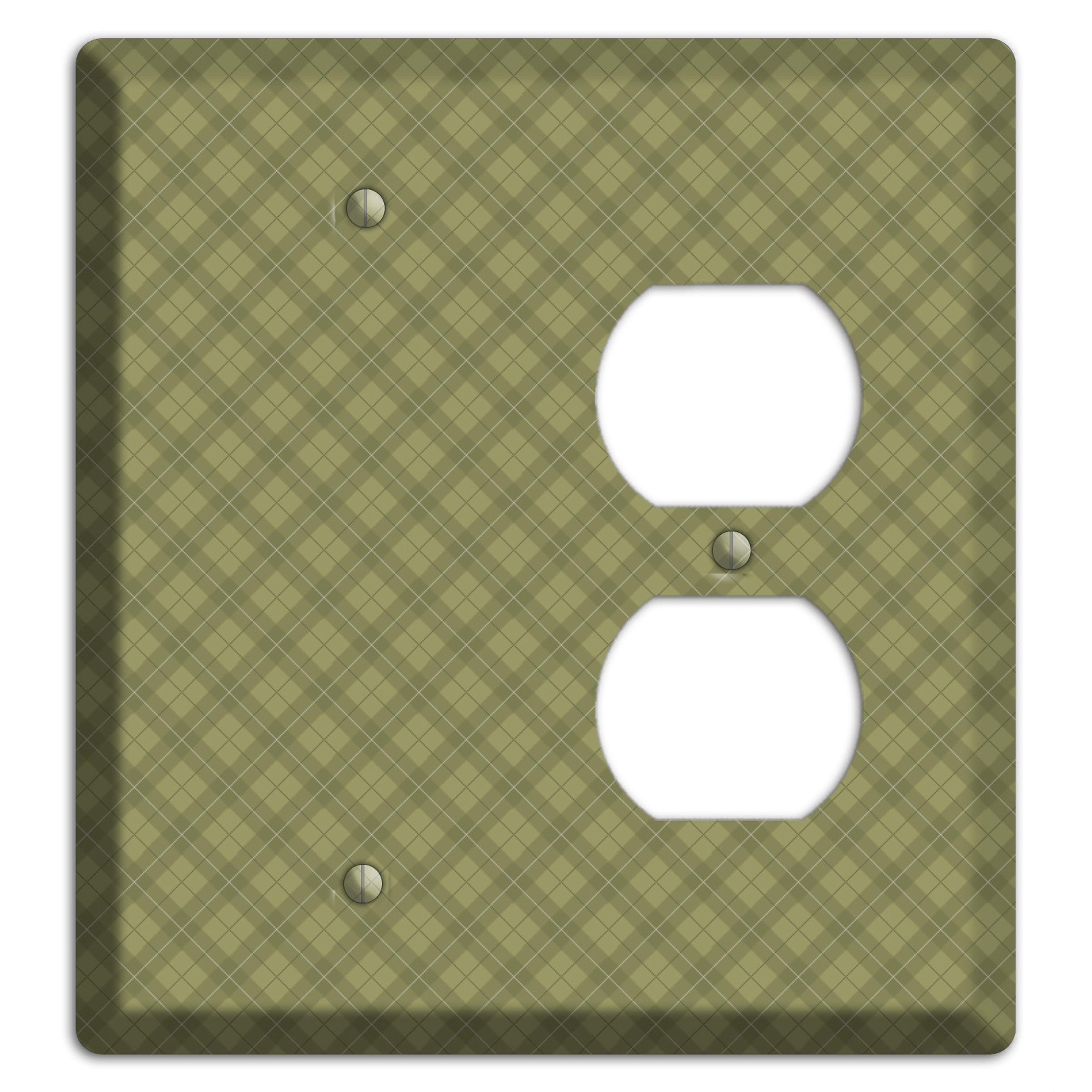 Green Plaid Blank / Duplex Wallplate