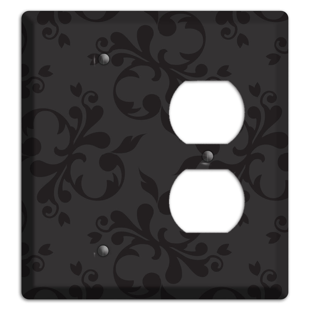 Black Victorian Toile Blank / Duplex Wallplate