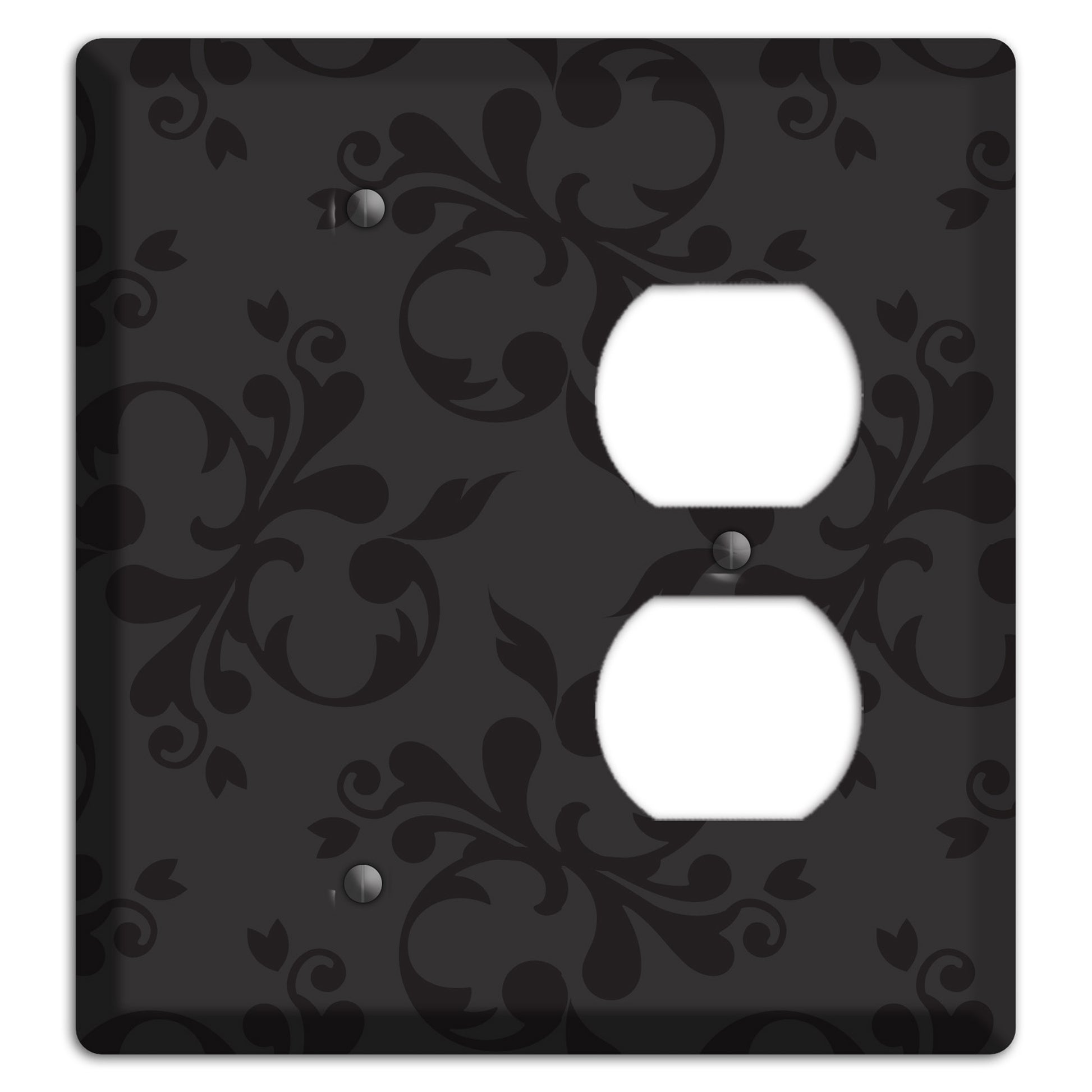 Black Victorian Toile Blank / Duplex Wallplate