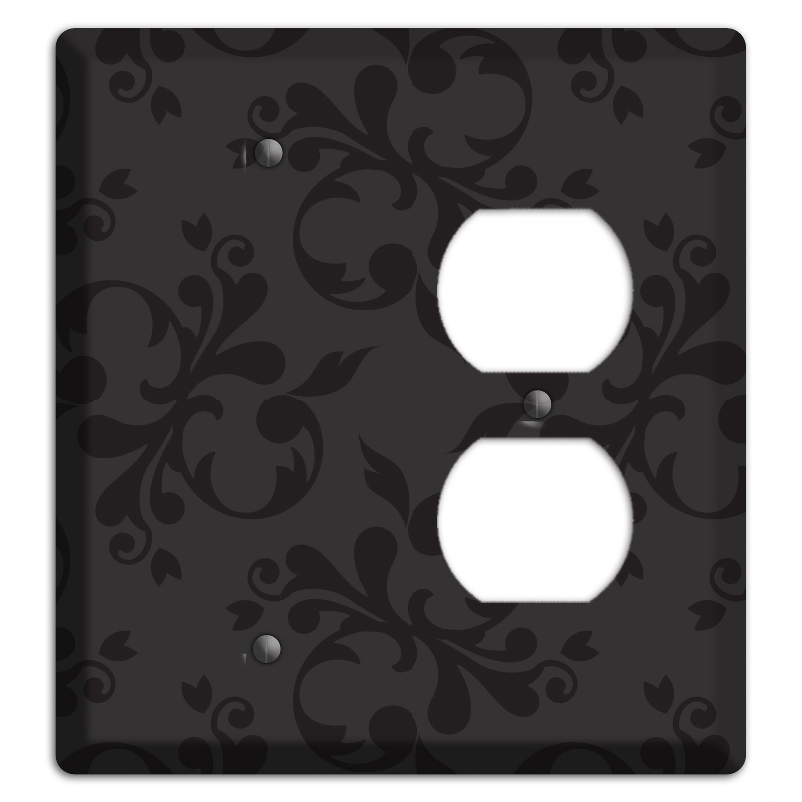 Black Victorian Toile Blank / Duplex Wallplate