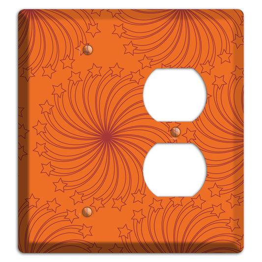 Multi Orange Star Swirl Blank / Duplex Wallplate