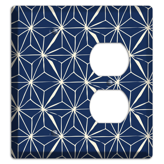 Navy Geometric Tile Blank / Duplex Wallplate