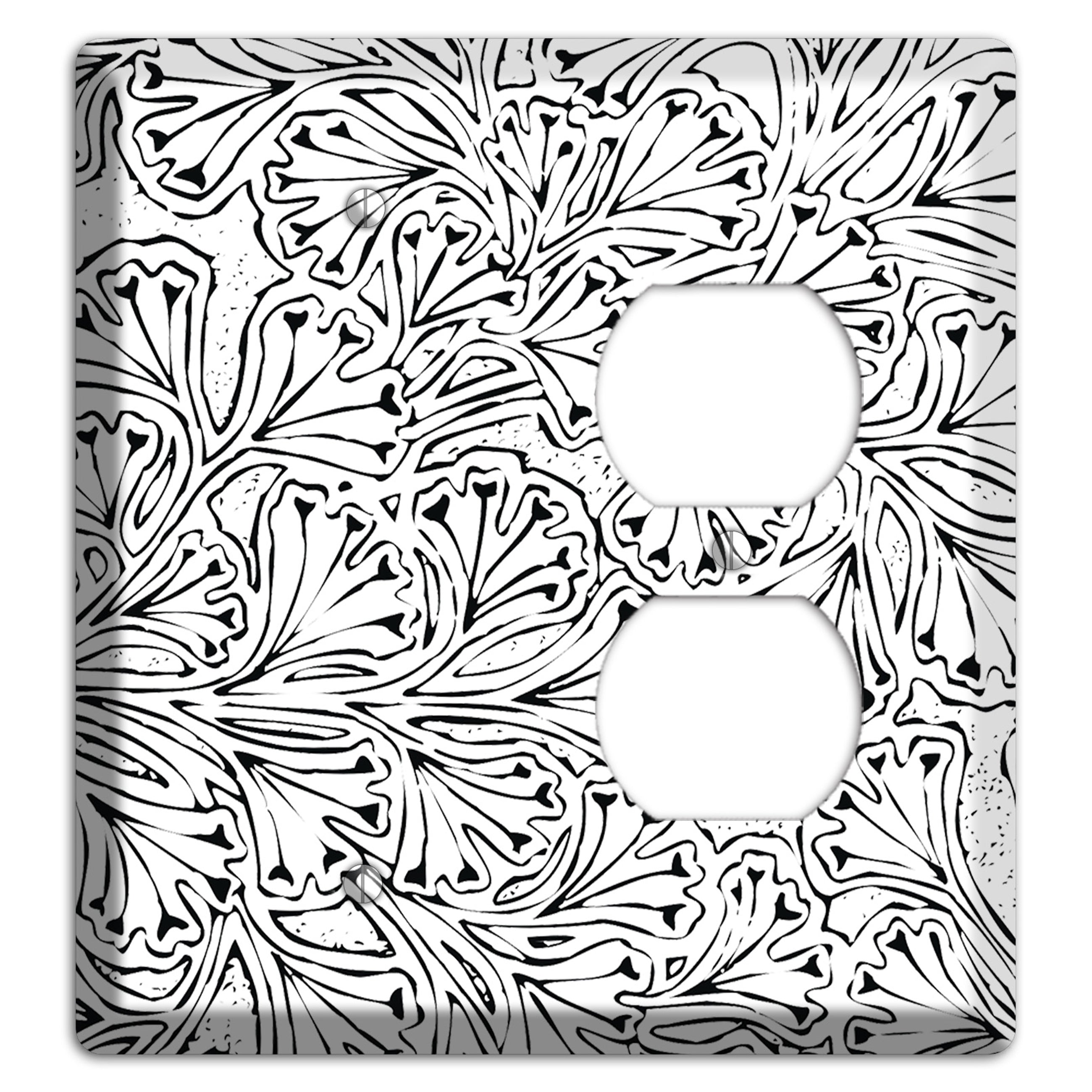 Deco Red Interlocking Floral Blank / Duplex Wallplate