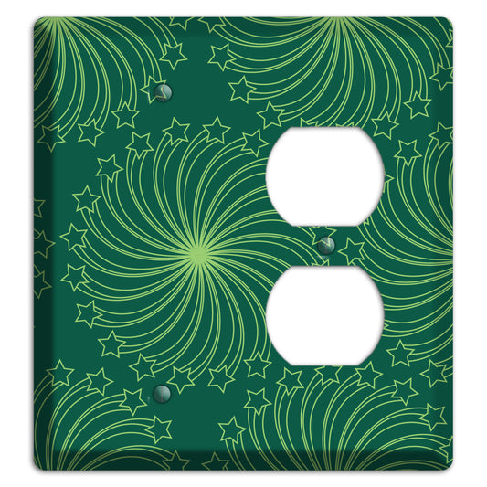 Multi Green Star Swirl Blank / Duplex Wallplate
