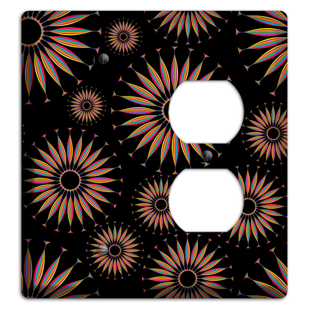Black with Multi Suzani Blank / Duplex Wallplate