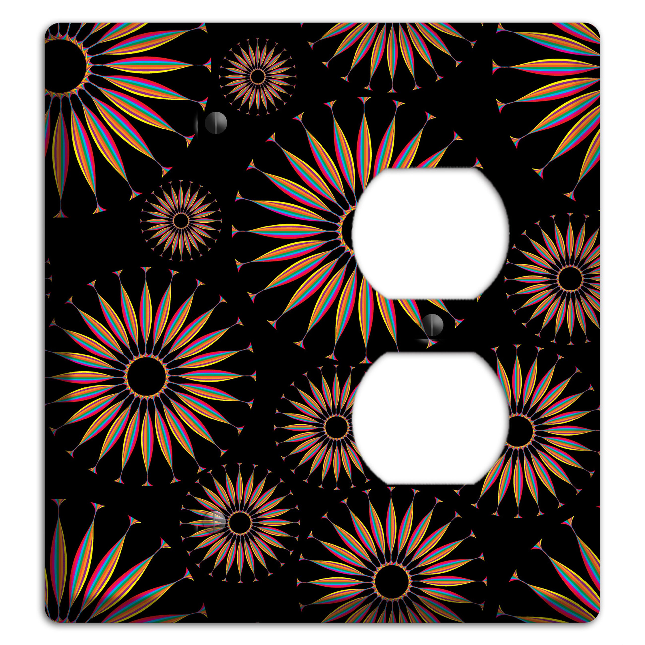 Black with Multi Suzani Blank / Duplex Wallplate