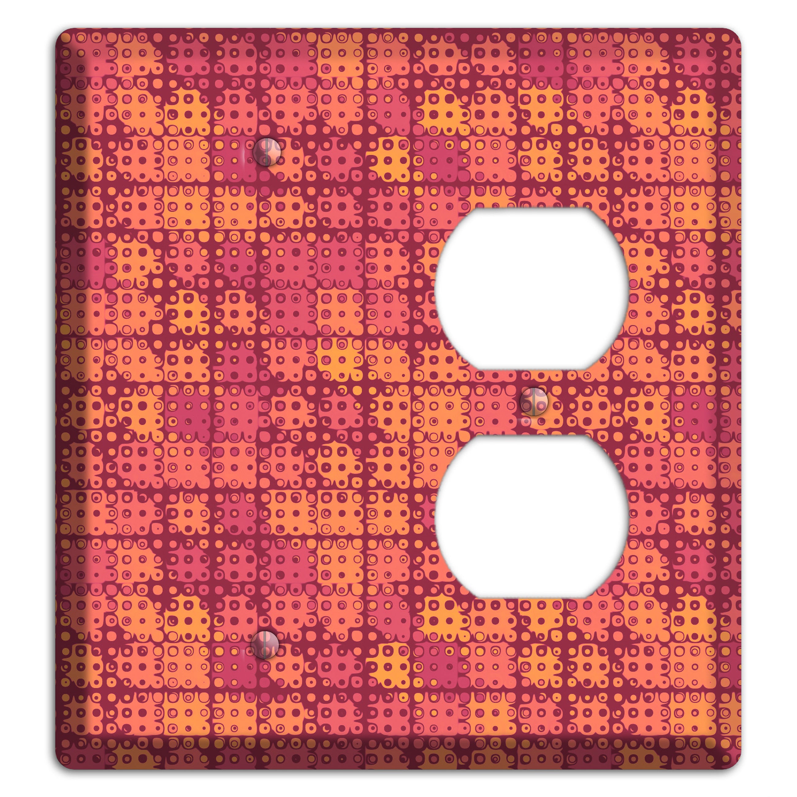 Coral Grunge Squares Blank / Duplex Wallplate