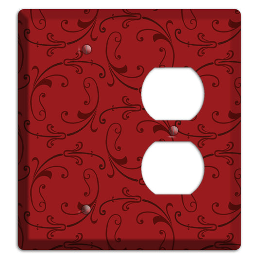 Red Victorian Sprig Blank / Duplex Wallplate