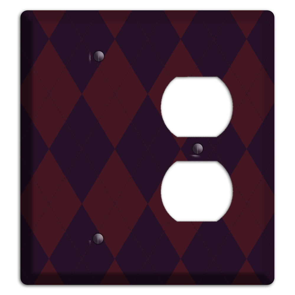 Burgundy Argyle Blank / Duplex Wallplate