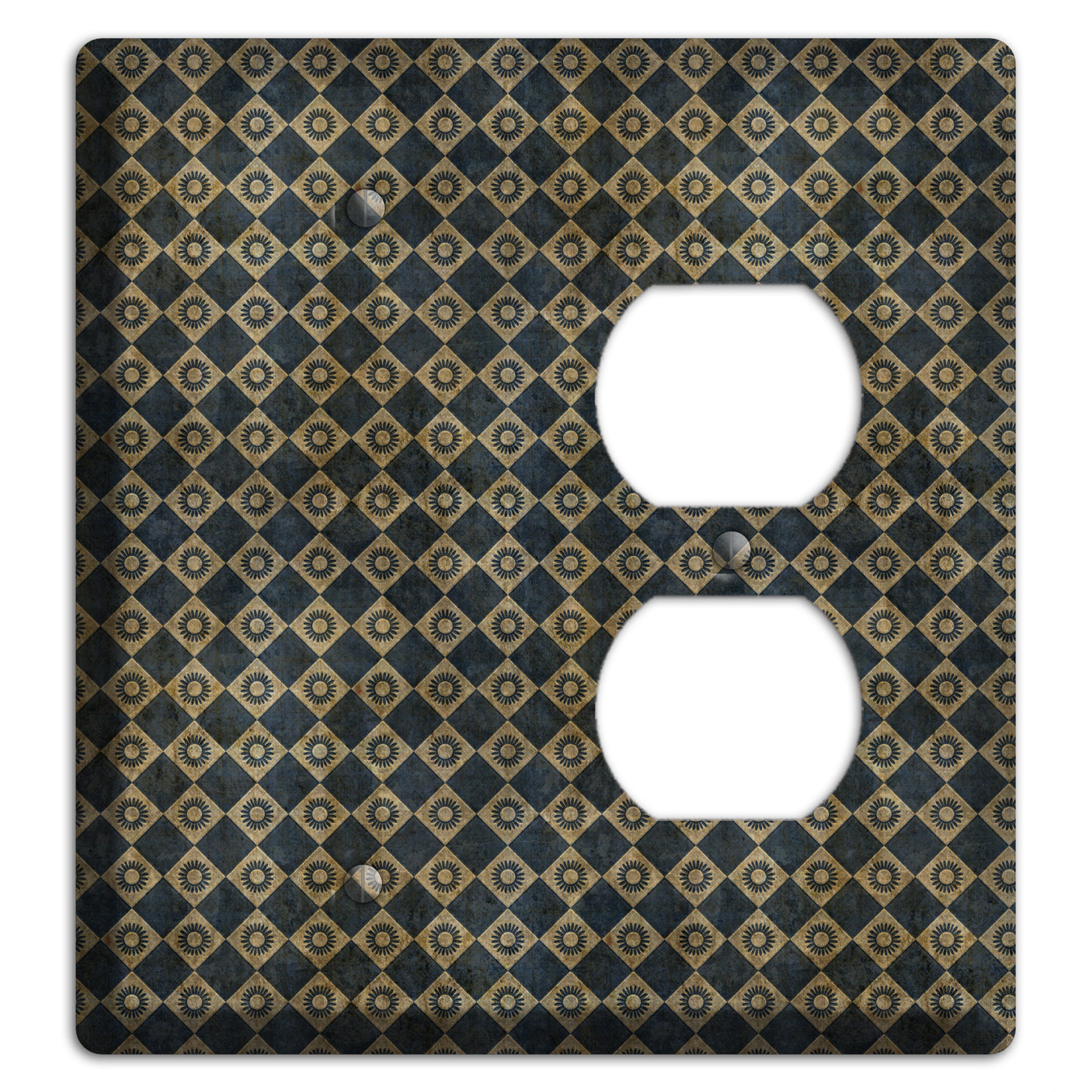Black and Grey Diamond Circles Blank / Duplex Wallplate