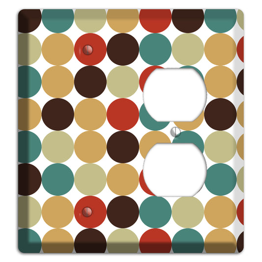 Brown Jade Beige Maroon Tiled Dots Blank / Duplex Wallplate