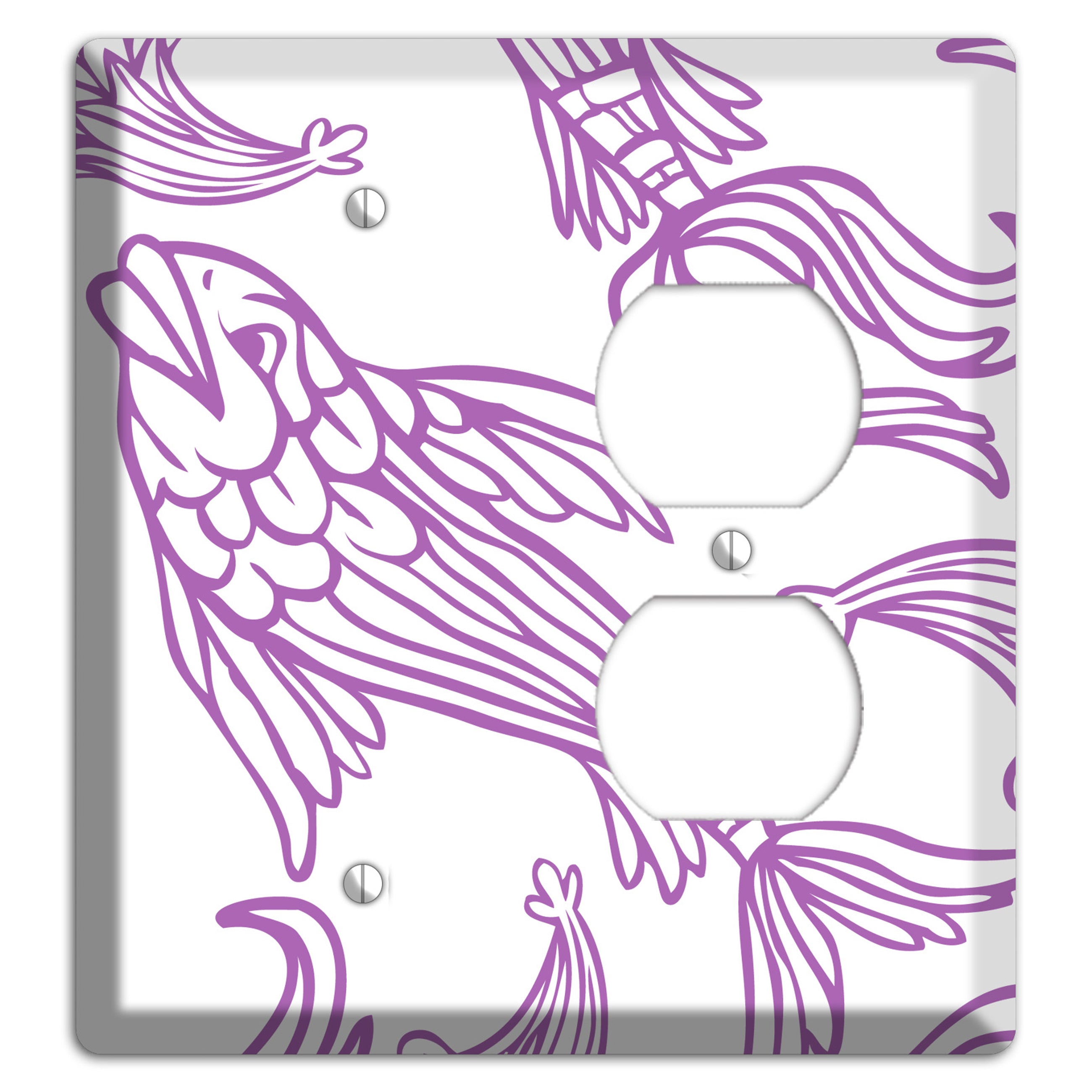 Purple and White Koi Blank / Duplex Wallplate