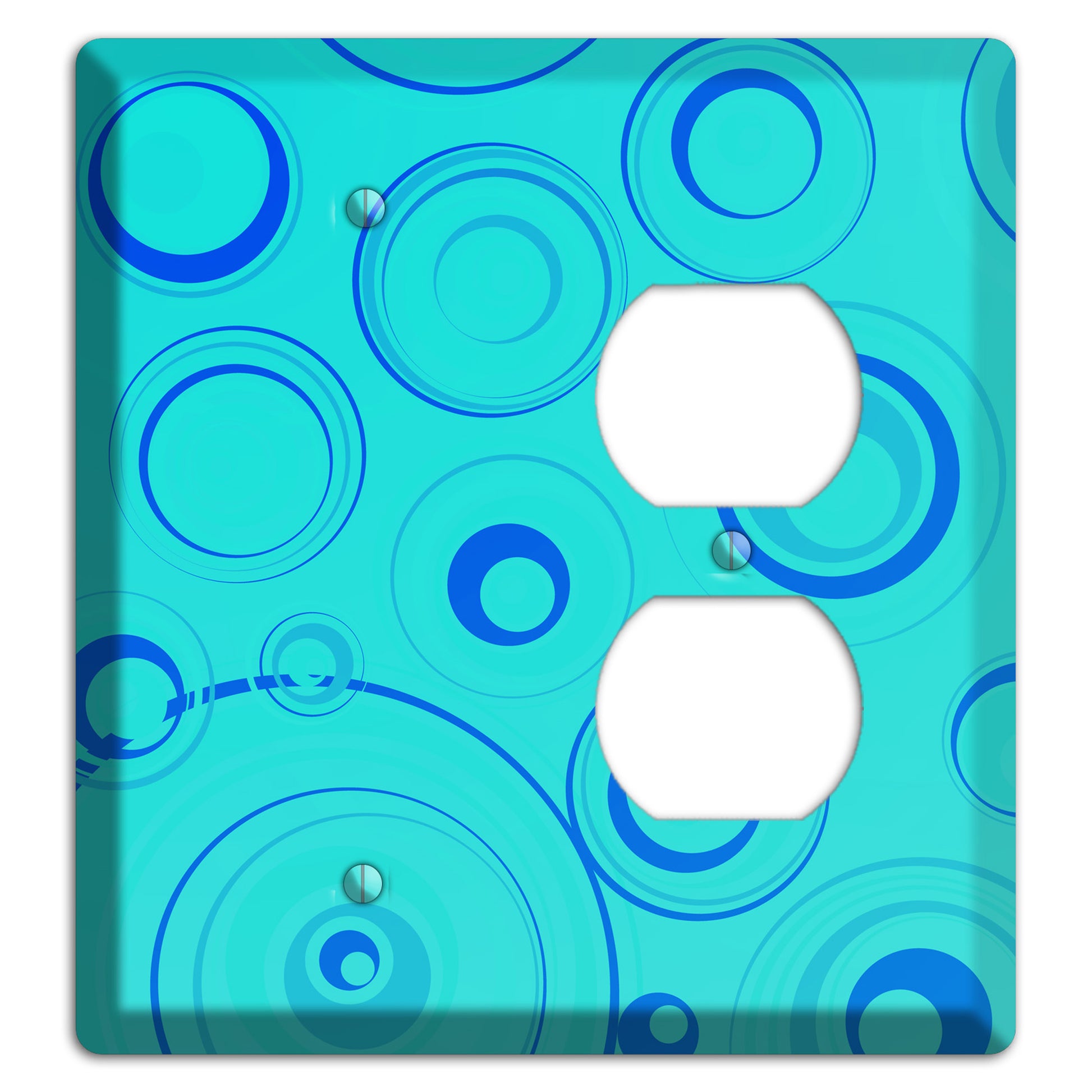 Turquoise Circles Blank / Duplex Wallplate