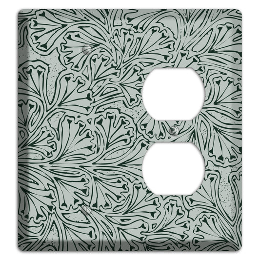Deco Grey Interlocking Floral Blank / Duplex Wallplate