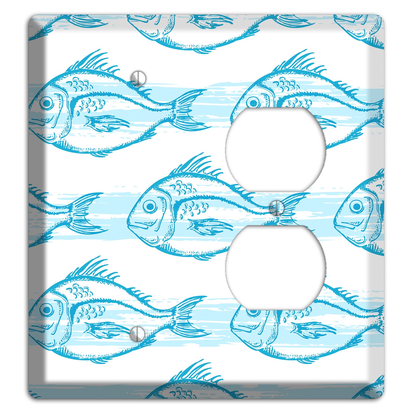 Blue Fish Blank / Duplex Wallplate