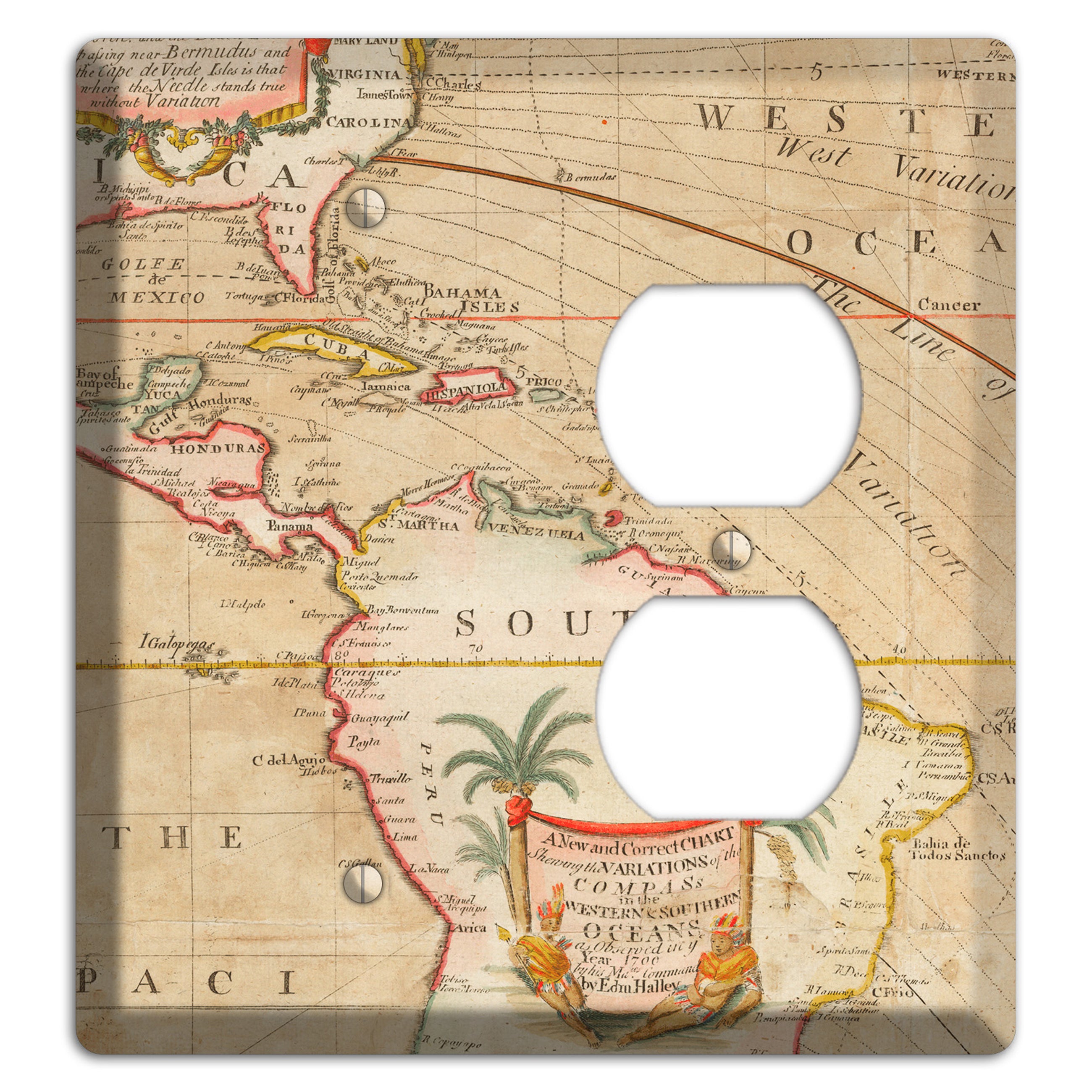Map of Latin America Blank / Duplex Wallplate