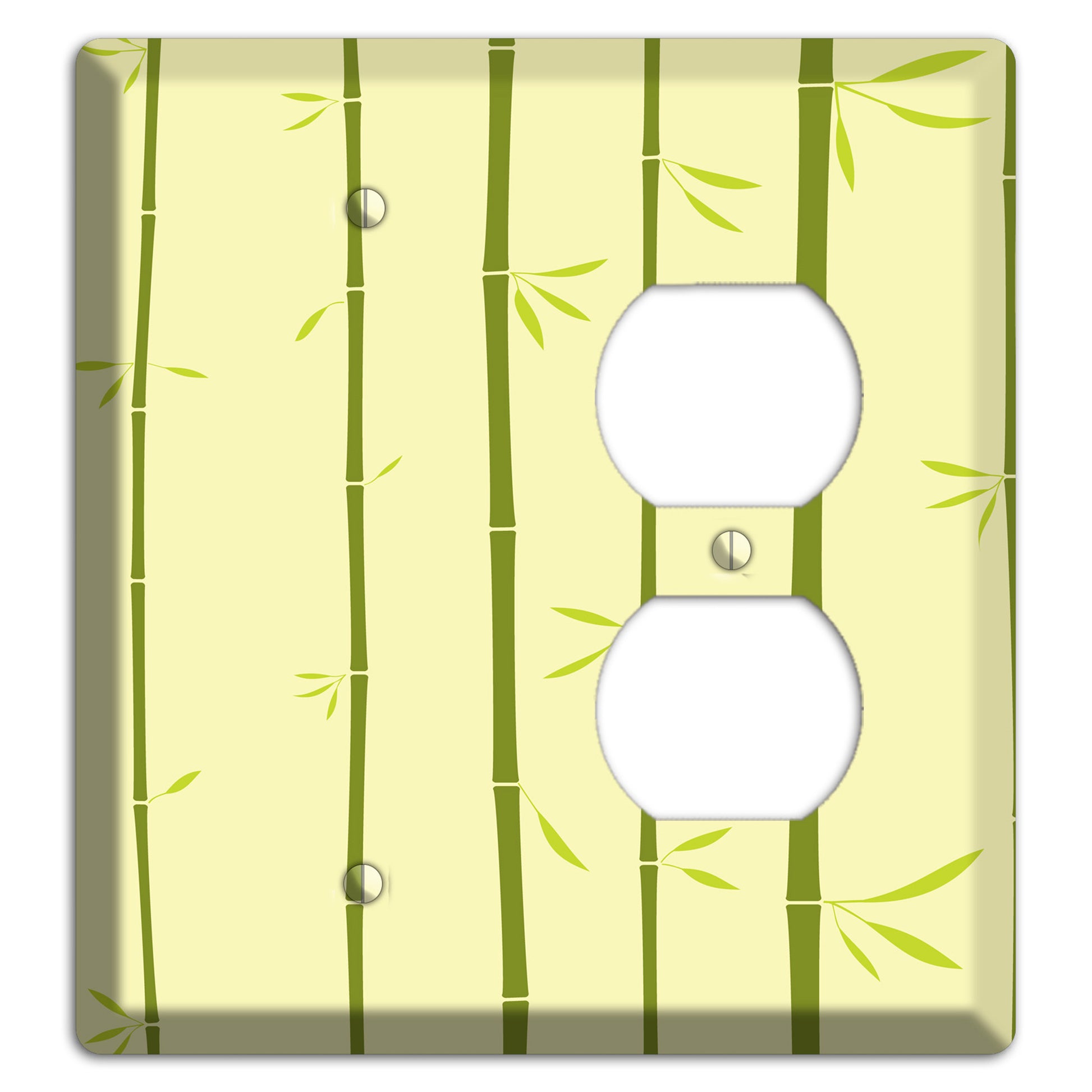 Yellow and Green Bamboo Blank / Duplex Wallplate