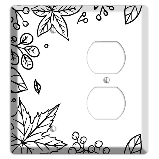 Hand-Drawn Floral 25 Blank / Duplex Wallplate