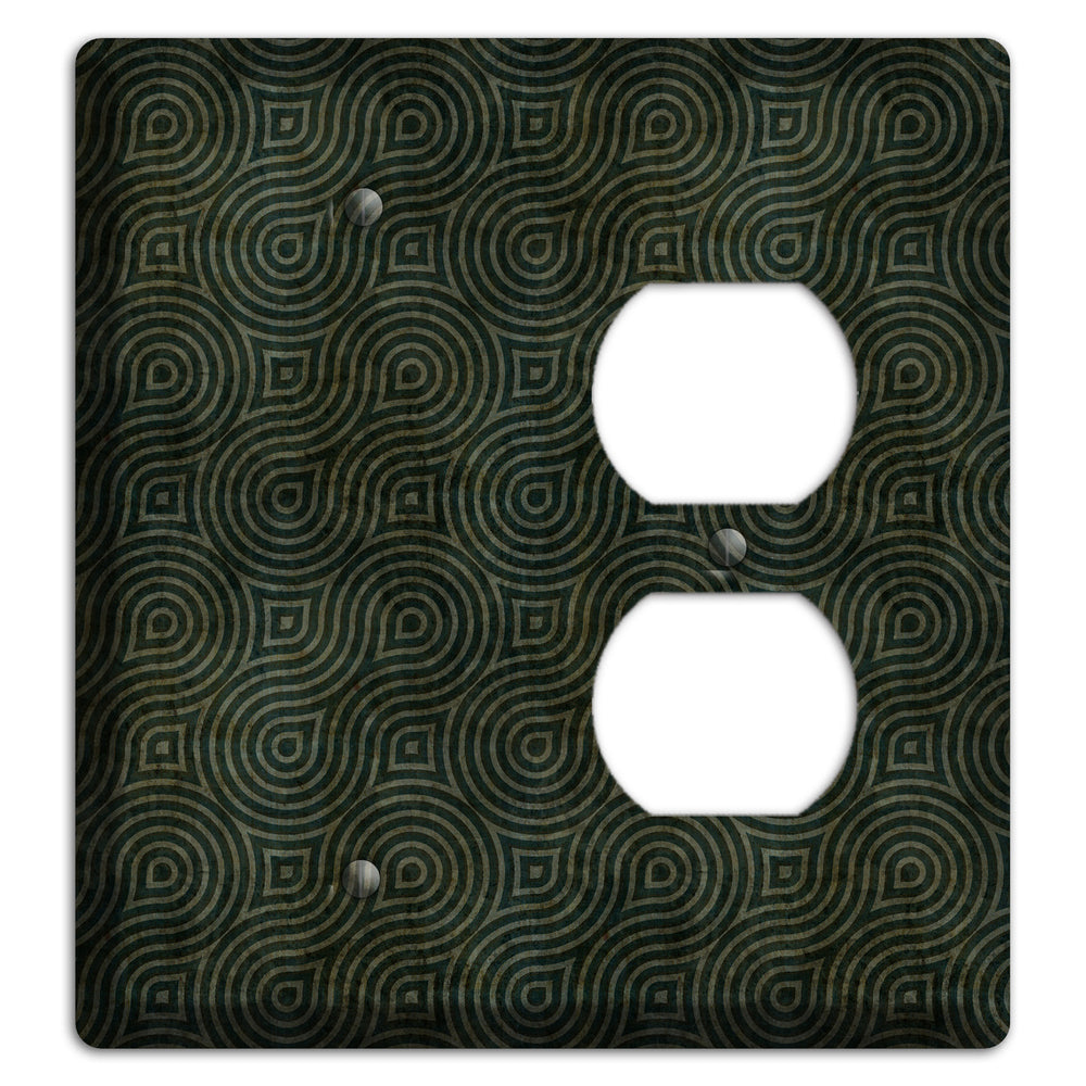 Green and Black Swirl Blank / Duplex Wallplate