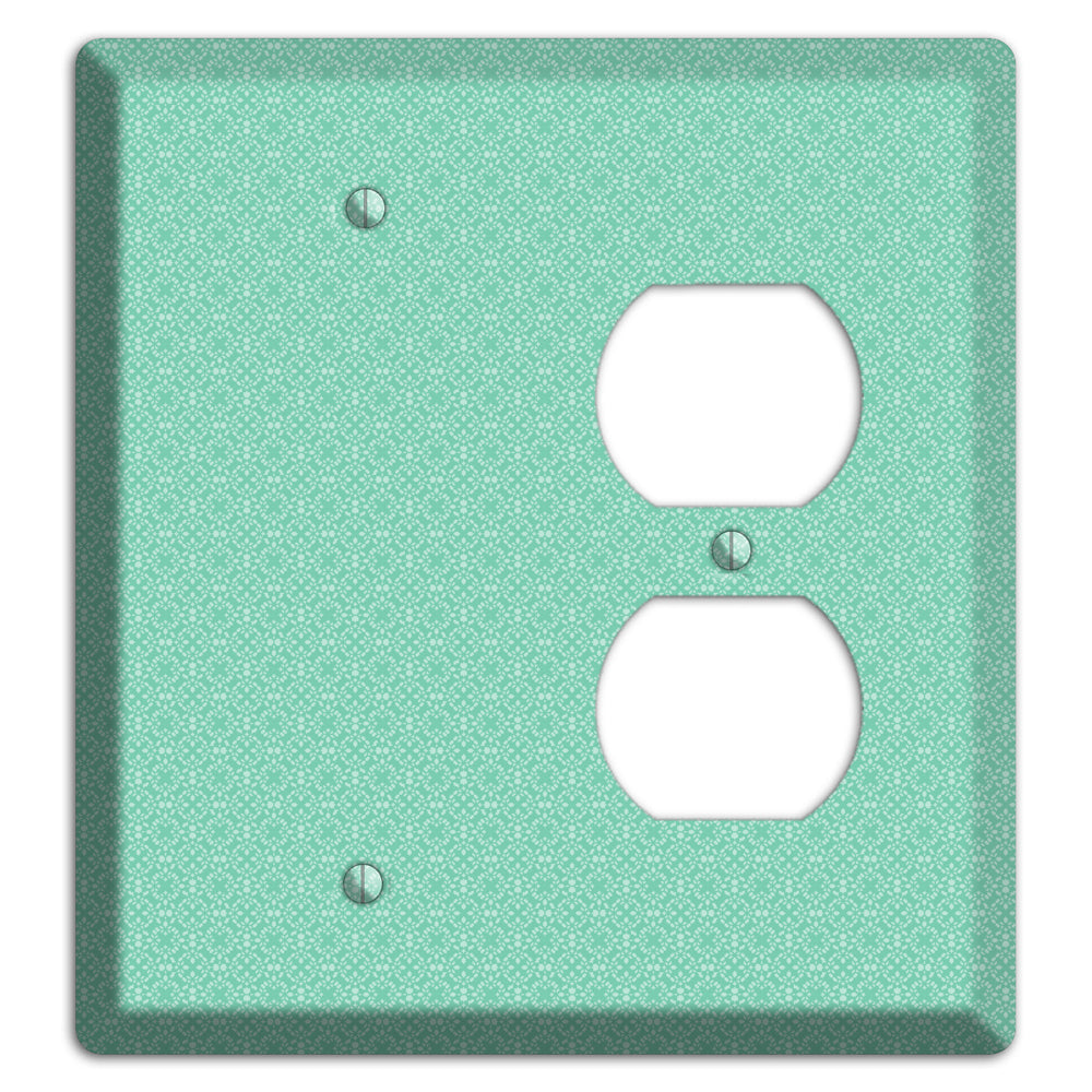 Aqua Calico Cartouche Blank / Duplex Wallplate