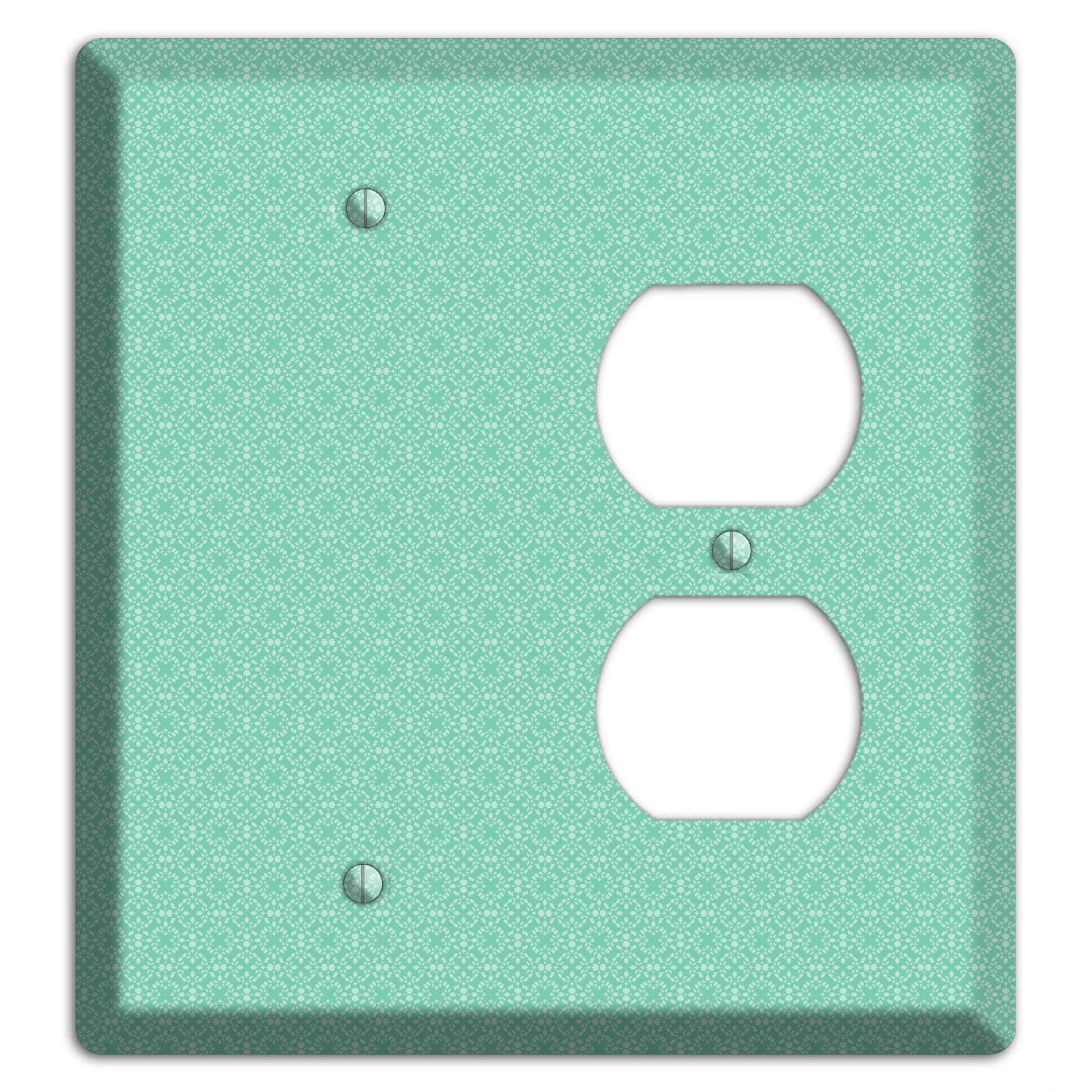 Aqua Calico Cartouche Blank / Duplex Wallplate