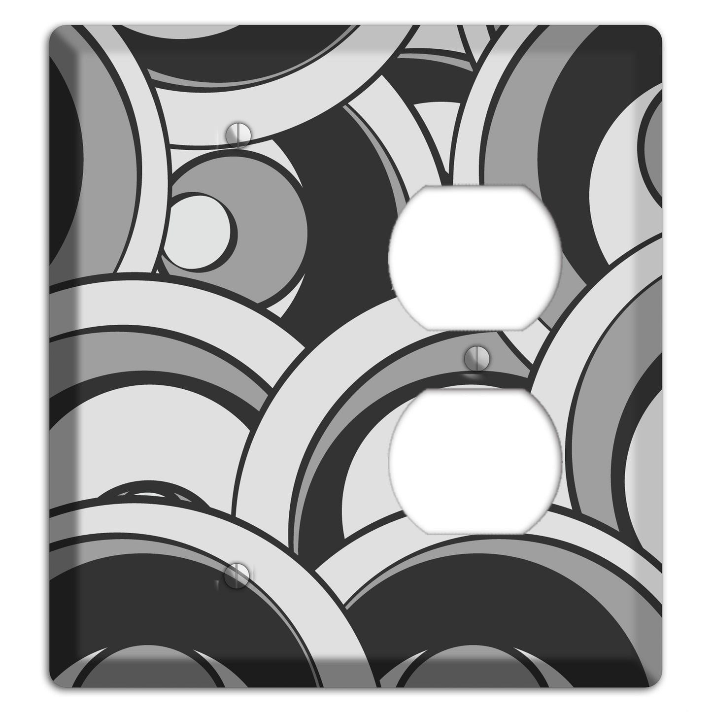 Black and Grey Deco Circles Blank / Duplex Wallplate