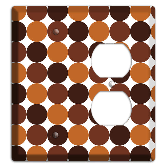 Multi Brown Tiled Dots Blank / Duplex Wallplate