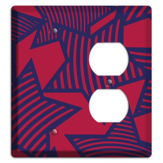 Red with Large Blue Stars Blank / Duplex Wallplate