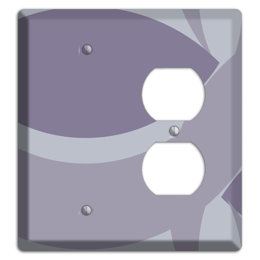 Grey and Lavender Abstract Blank / Duplex Wallplate