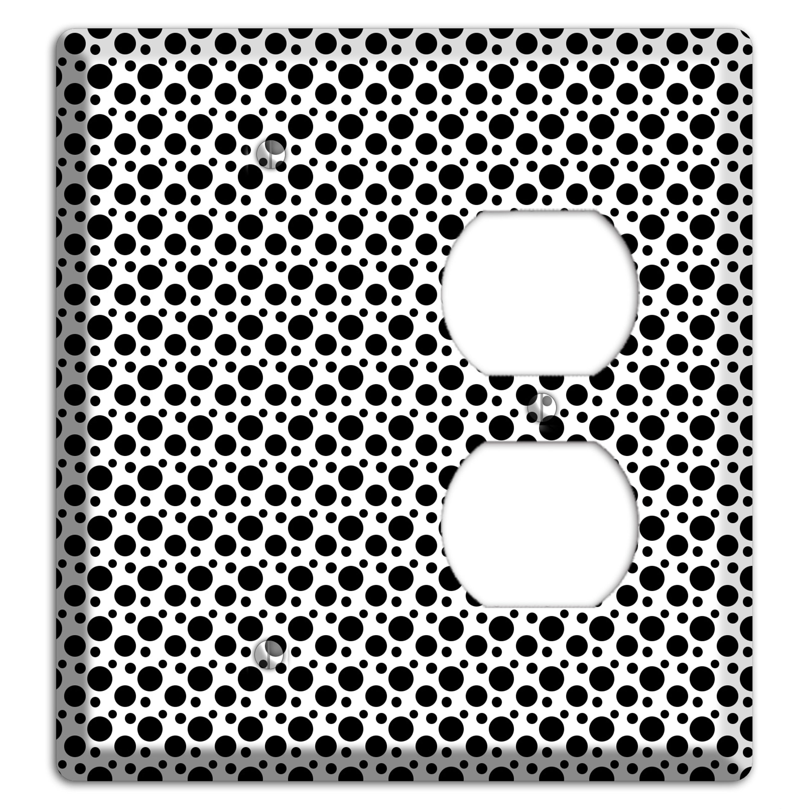 White with Black Small and Tiny Polka Dots Blank / Duplex Wallplate